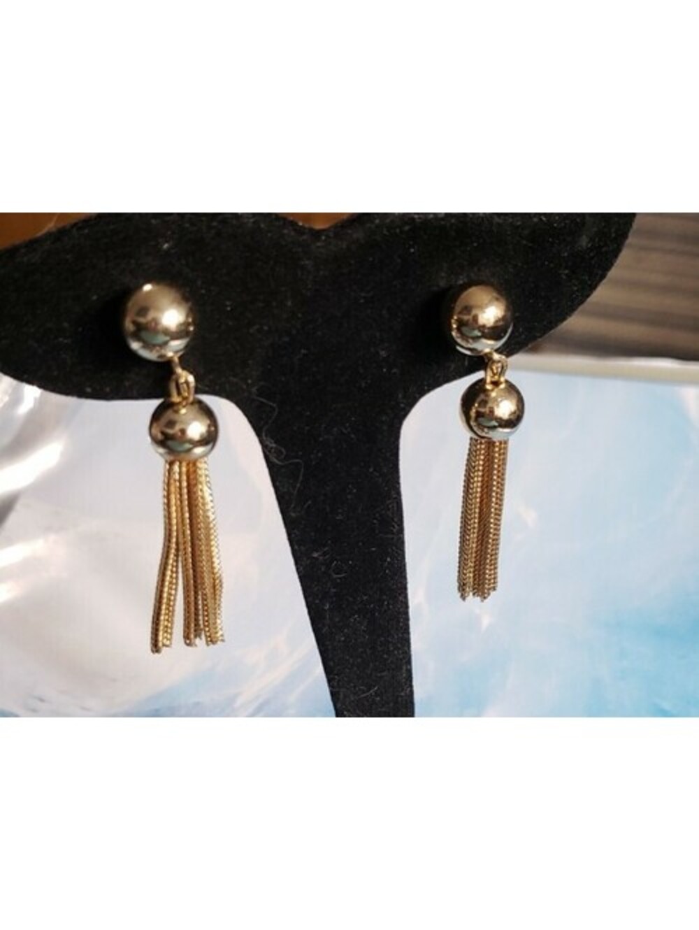 Bergere Long  Clip on‎ Dangle earrings,  1960s Designer Earrings Vintage gc-